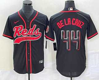 Men's Cincinnati Reds #44 Elly De La Cruz Black With Patch Cool Base Stitched Baseball Jersey,We sell and wholesale Men's Cincinnati Reds #44 Elly De La Cruz Black With Patch Cool Base Stitched Baseball Jersey on line form chian!